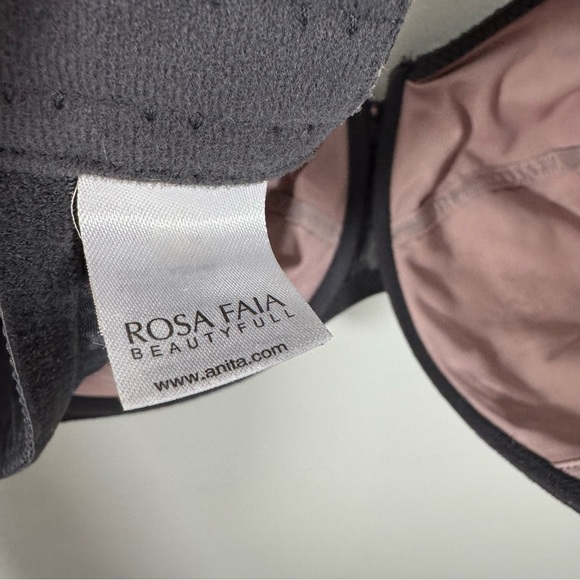 Rosa Faia Fleur Underwire Bra 44E Grey Pink Lace Overlay Anita Lingerie EUC - Picture 10 of 12